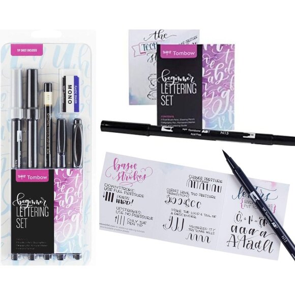 Tombow Beginner Lettering Set With Dual Brush Pens Calligraphy Pen Graphite Penc - Picture 1 of 8